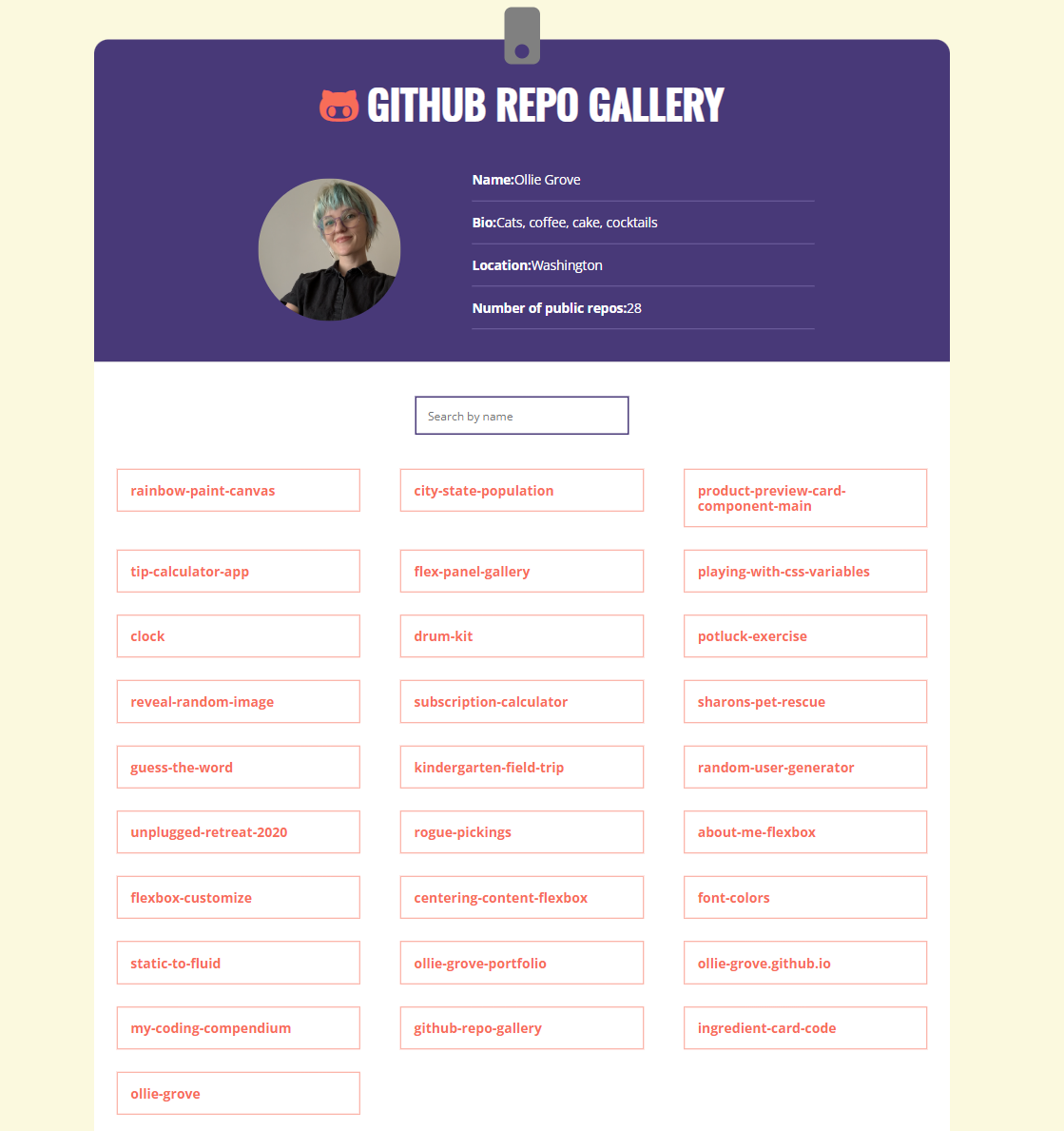 GitHub Repo Gallery project